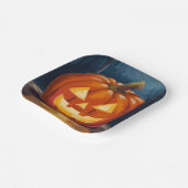 Halloween Jack-O-Lantern Pompoen Papieren Bordje (Gebogen)