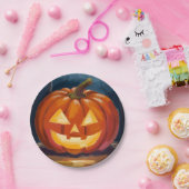 Halloween Jack-O-Lantern Pompoen Papieren Bordje (Feest)