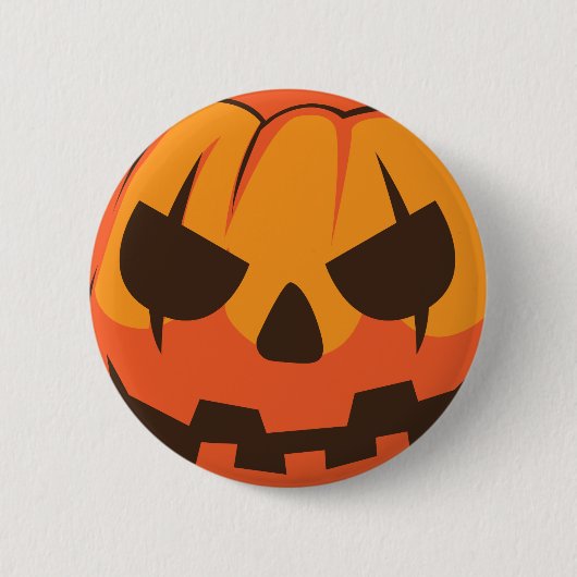 Halloween Jack o Lantern Pompoen Ronde Button 5,7 Cm (Voorkant)
