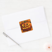 Halloween Jack-o-Lantern Pompoen Vierkante Sticker (Envelop)