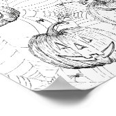 Halloween Jack-o'-lantern Pompoenen Kleurplaat Poster (Hoek)