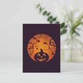 Halloween Jack o lantern pompoengezicht en spin Feestdagenkaart (Staand voorkant)