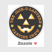 Halloween Jack-O-Lantern Pumpkin Carving Crew Sticker (Vel)