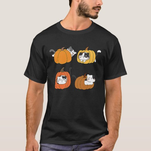 Halloween Jack O Lantern Pumpkin Cat Full Moon T-shirt (Voorkant)