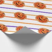 Halloween Jack-O-Lantern Pumpkin Cookie Cadeaupapier (Hoek)