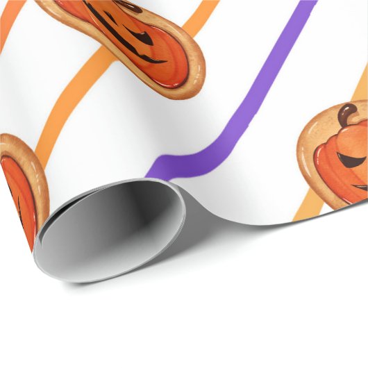 Halloween Jack-O-Lantern Pumpkin Cookie Cadeaupapier (Rol Hoek)