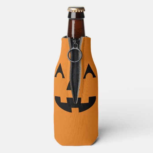 Halloween Jack O Lantern Pumpkin Face Flesjeskoeler (Fles Achterkant)