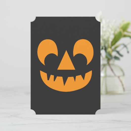 Halloween Jack O Lantern Pumpkin Face Kaart (Staand voorkant)