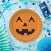Halloween Jack O Lantern Pumpkin Face Papieren Bordje (Feest)