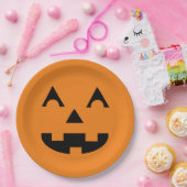 Halloween Jack O Lantern Pumpkin Face Papieren Bordje (Feest)