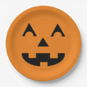 Halloween Jack O Lantern Pumpkin Face Papieren Bordje (Voorkant)