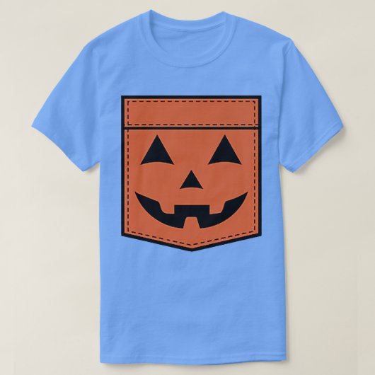 Halloween Jack O Lantern Pumpkin Face Pocket T-shirt (Design voorkant)