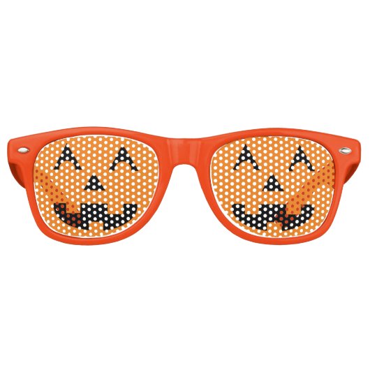 Halloween Jack O Lantern Pumpkin Face Retro Zonnebril (Voorkant)