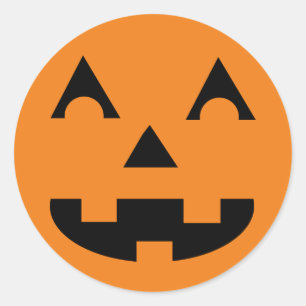 Halloween Jack O Lantern Pumpkin Face Ronde Sticker