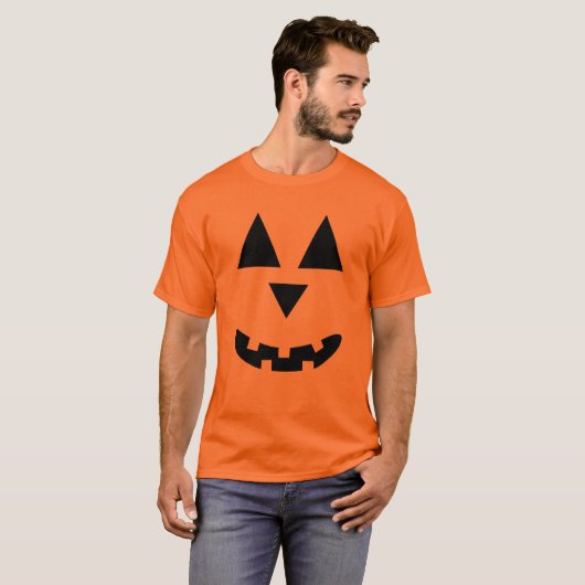 Halloween Jack O Lantern Pumpkin Face T-shirt (Voorkant volledig)