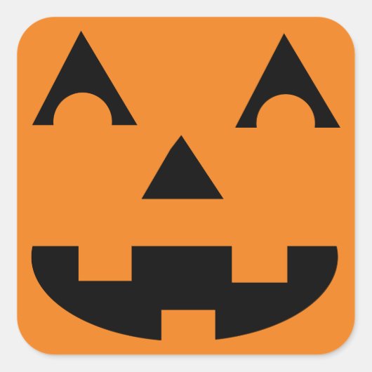 Halloween Jack O Lantern Pumpkin Face Vierkante Sticker (Voorkant)