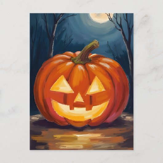 Halloween Jack-O-Lantern Pumpkin Feestdagenkaart (Voorkant)