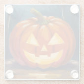 Halloween Jack-O-Lantern Pumpkin Glazen Onderzetter (Achterkant)
