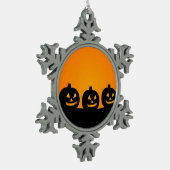 Halloween Jack-O-Lantern Pumpkin Patch Tin Sneeuwvlok Ornament (Links)