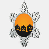 Halloween Jack-O-Lantern Pumpkin Patch Tin Sneeuwvlok Ornament (Rechts)