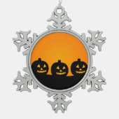Halloween Jack-O-Lantern Pumpkin Patch Tin Sneeuwvlok Ornament (Voorkant)