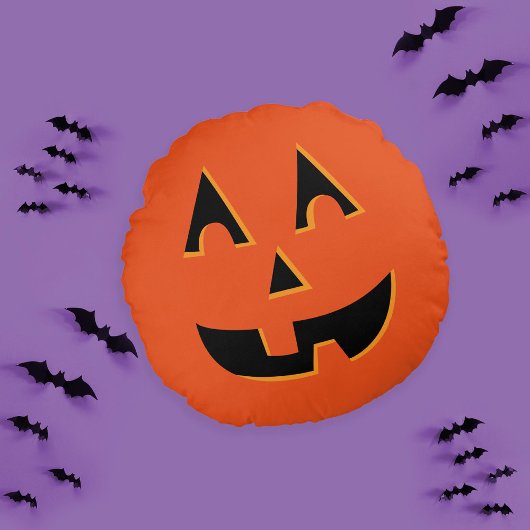 Halloween Jack O Lantern Pumpkin Rond Kussen