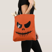 Halloween Jack O Lantern Pumpkin Stitched Mouth Tote Bag (Dichtbij)