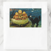 Halloween Jack-o-Lantern Pumpkin Trio Rechthoekige Sticker (Tas)