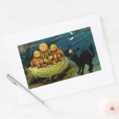Halloween Jack-o-Lantern Pumpkin Trio Rechthoekige Sticker (Envelop)