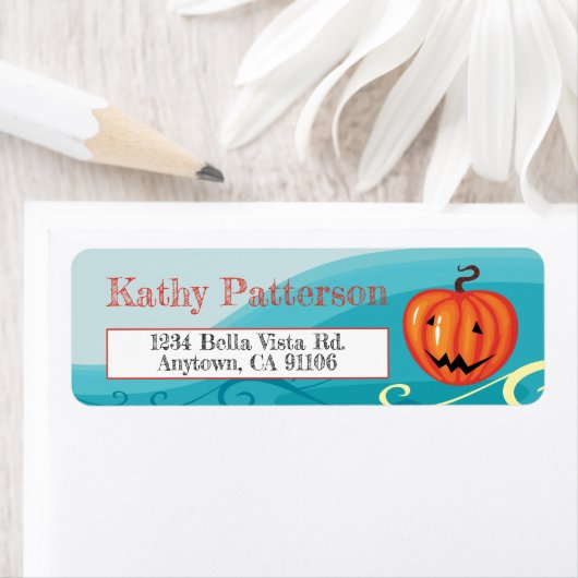 Halloween Jack O' Lantern Return Address Label (Insitu)