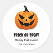 Halloween Jack-o’-Lantern – Ronde Sticker (Voorkant)