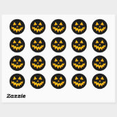 Halloween Jack o Lantern Ronde Sticker (Vel)