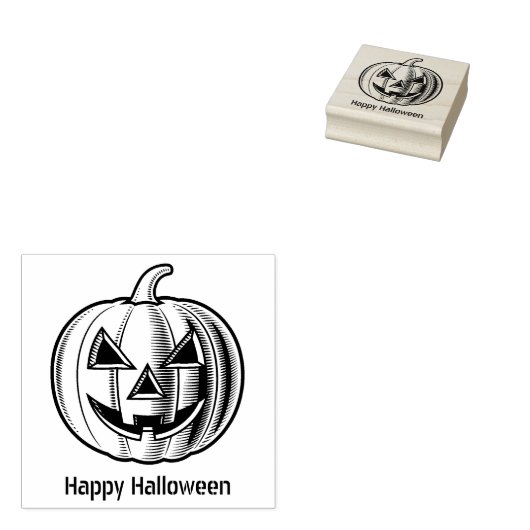 Halloween Jack-o'-lantern Rubberstempel (Gestempeld)