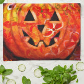 Halloween Jack O Lantern Sinaasappel gepersonalise Theedoek (Gevouwen)
