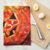 Halloween Jack O Lantern Sinaasappel gepersonalise Theedoek (Quarter Fold)