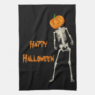 Halloween Jack O' Lantern Skeleton Decoratief Theedoek