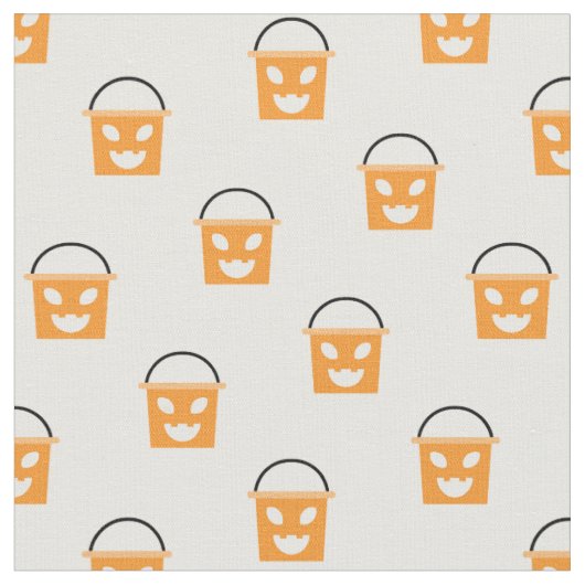 Halloween Jack-O-Lantern Snoep Bucket Pattern Stof (Close Up)