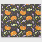 Halloween Jack o' Lantern Snoep Cadeaupapier (Vlak)