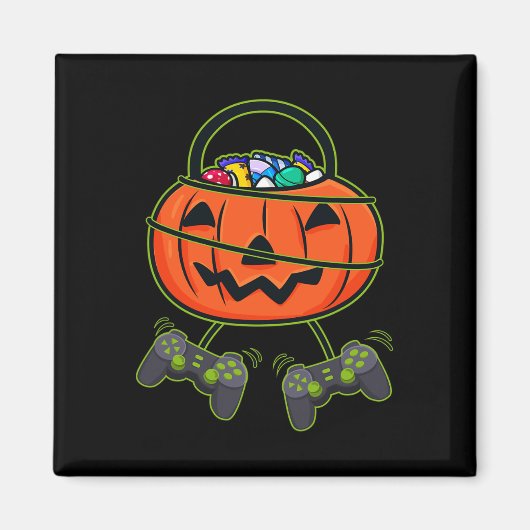 Halloween Jack O Lantern Snoep Mand Controllers Magneet (Voorkant)