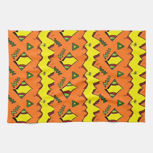 Halloween Jack-O-Lantern & Spider Kitchen Towel Theedoek (Horizontaal)