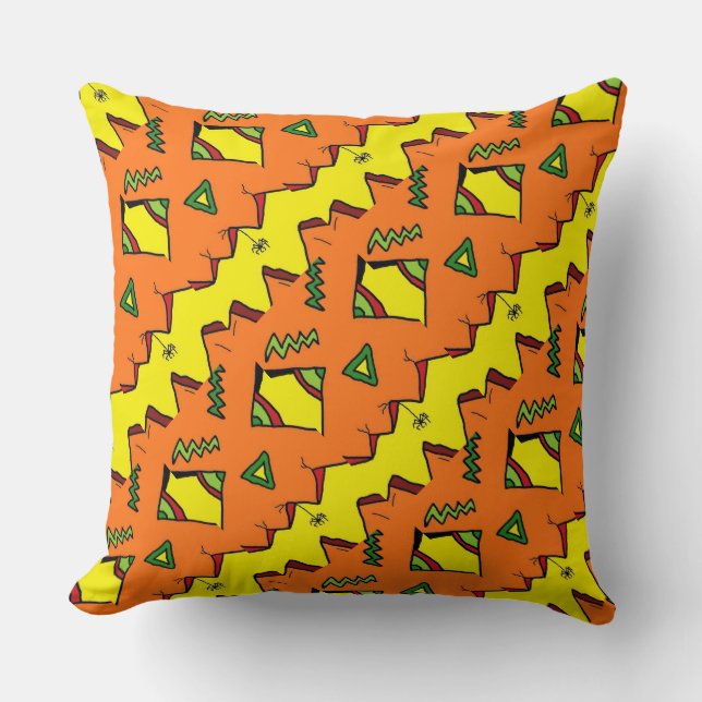 Halloween Jack-O-Lantern & Spider Pillow Cotton Kussen (Voorkant)