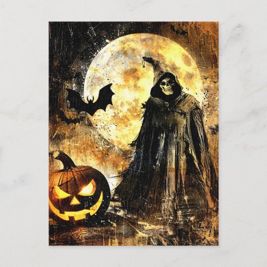 Halloween Jack O Lantern Spooky Seizoen Briefkaart (Voorkant)