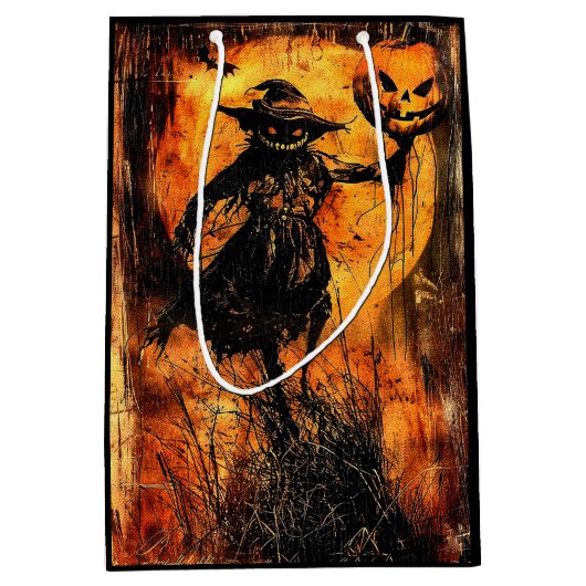 Halloween Jack O Lantern Spooky Seizoen Medium Cadeauzakje (Voorkant)