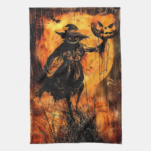 Halloween Jack O Lantern Spooky Seizoen Theedoek (Verticaal)