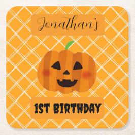 Halloween Jack-o'-Lantern Verjaardagsfeest Onderze Kartonnen Onderzetters