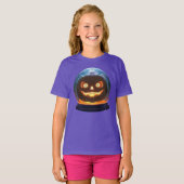 Halloween Jack-o-Lantern Wereldbol T-shirt (Voorkant volledig)