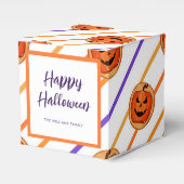 Halloween Jack-O-Lantern White Stripes Custom Bedankdoosjes (Voorkant Zijde)