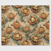  Halloween Jack-O-Lantern wijnpatroon Cadeaupapier (Vlak)