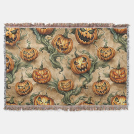  Halloween Jack-O-Lantern wijnpatroon Deken