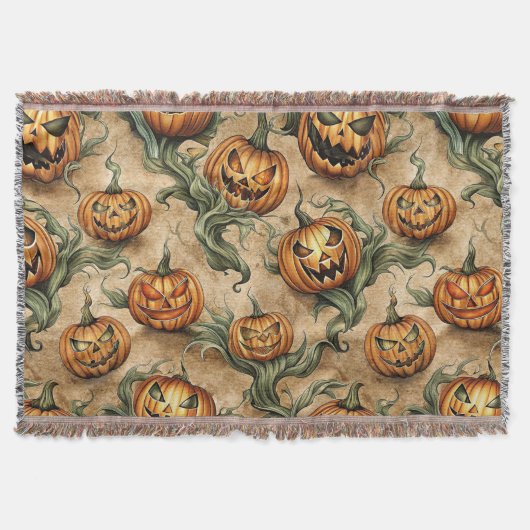  Halloween Jack-O-Lantern wijnpatroon Deken (Voorkant)
